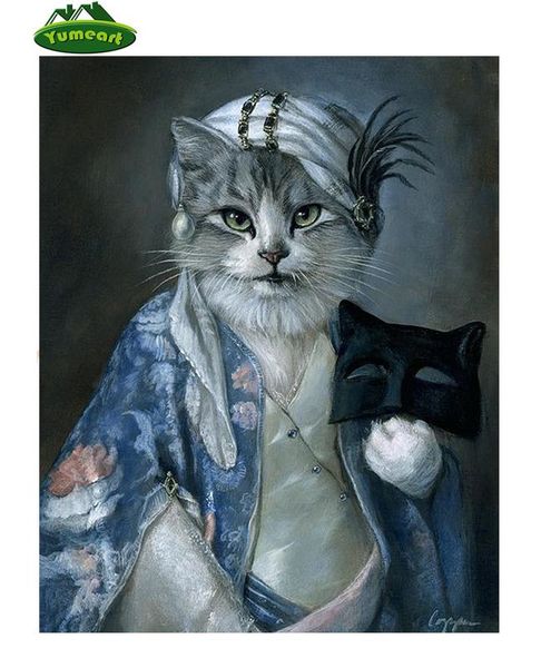 

paintings 5d diy diamond mosaic cat style embroidery of rhinestones for living room relative gifts children's birthday present