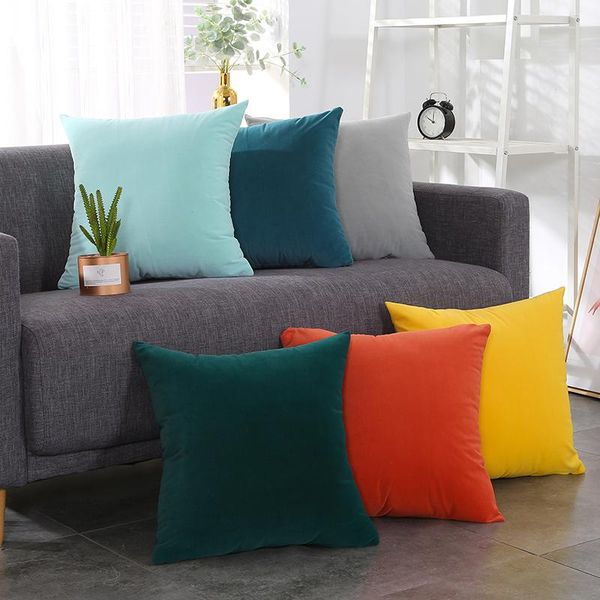 

cushion/decorative pillow super soft velvet cushion cover candy color decorative throw case luxury sofa seat 30x50/40x40/45x45/50x50cm