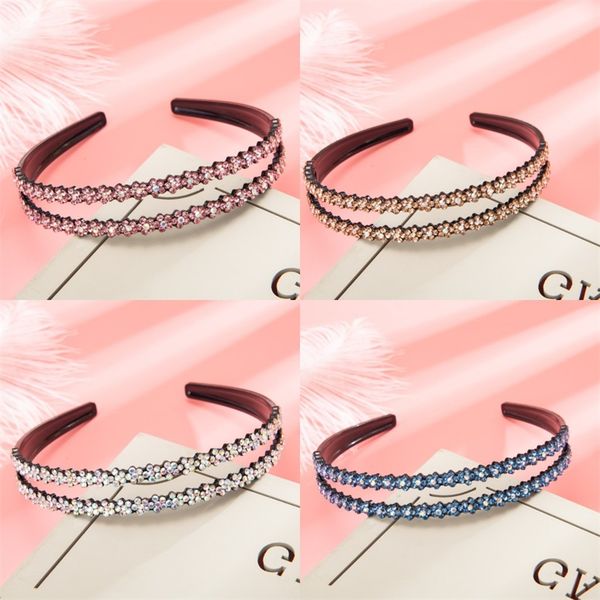 

rhinestone crystal headbands hoop double row belt teeth non slip hairpin women resin headwear hair accessories gifts beauty 4 3yy m2, Silver