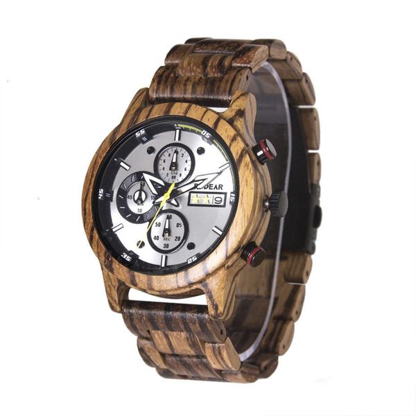 

chaoren fashion multifunctional wood bamboo sports new men's quartz watch 2021snj1, Slivery;brown