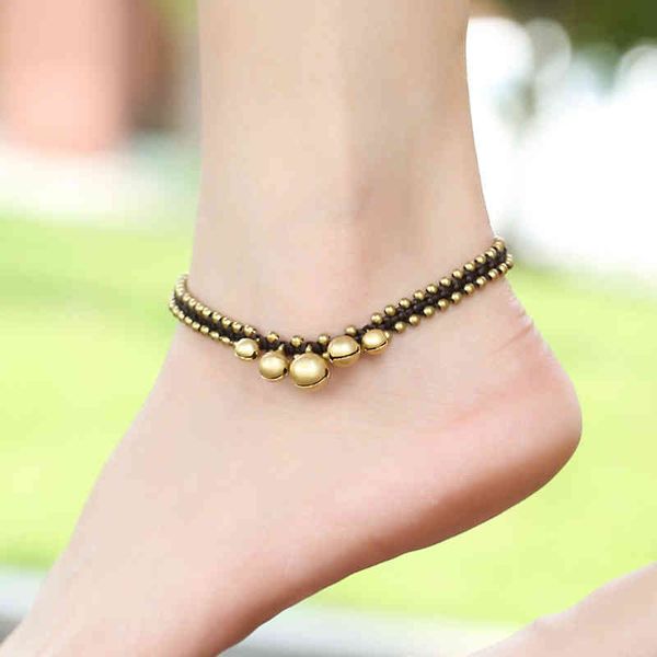 

fashion women vintage anklets chains ,new handmade braided ethnic foot chains,fashion brass bells, Red;blue