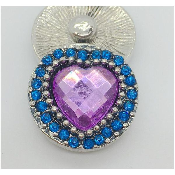 

ginger snap button rhinestone chunk charm button 18mm interchangeable heart style diy jewelry for noosa snap bracel wmtosh hat7890
