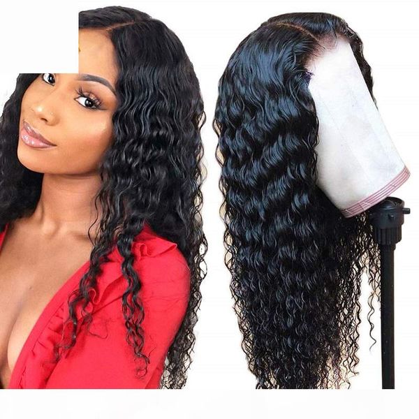 

13x4 lace frontal wigs full lace wigs curly human hair wigs with baby hair pre plucked natural hairline 100% unprocessed deep wave brazilian, Black;brown