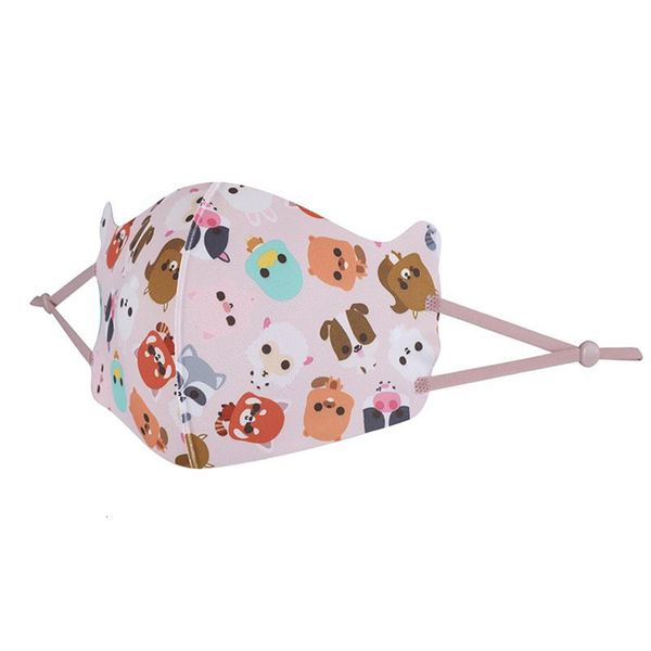 

factory children ice silk printed designer face mask summer fashion student cute mouth cover dustproof breathable washable mask dda198