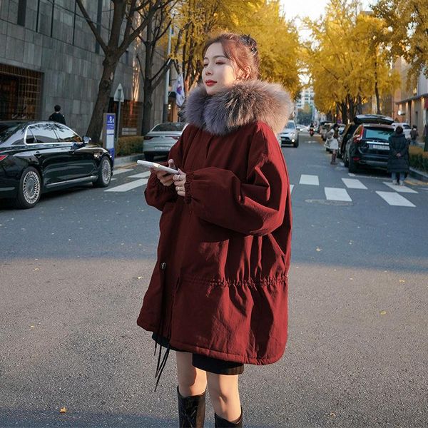 

women's down & parkas cotton padded clothes long and loose korean version, Black