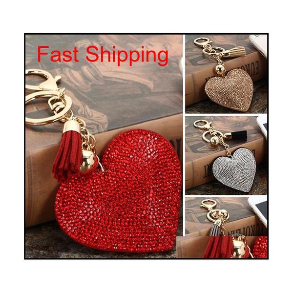 

fashion rhinestone heart shape pendant handbag keychain bag qylhht bde_home, Silver