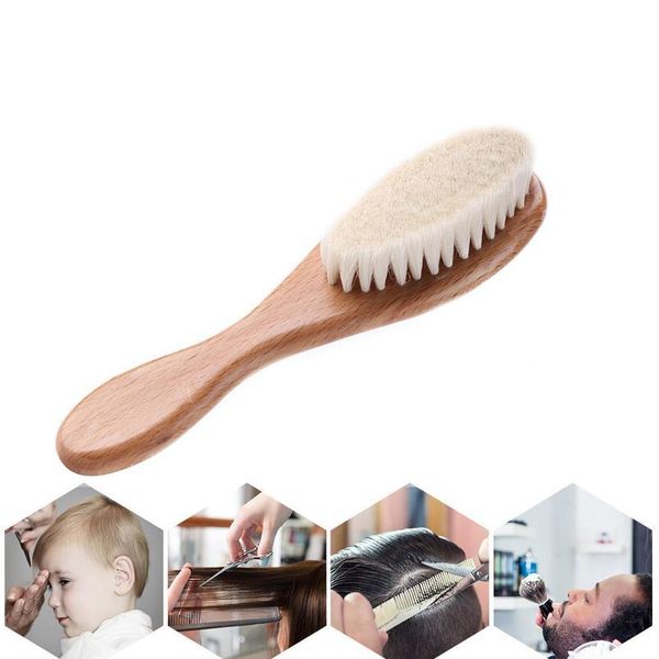 

1pc wooden handle soft neck face duster brush hair clean sweeping beard brush hairbrush massage comb hair brush styl wmtuzx, Silver