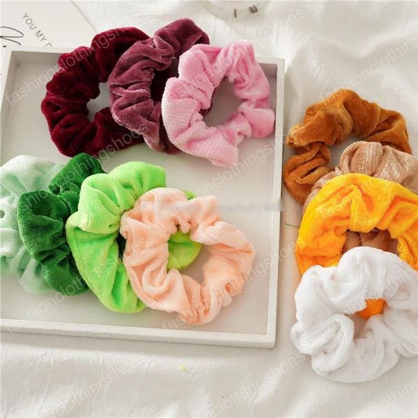 

scrunchy 48colors solid scrunchie velvet elastic head band hairbands girls hair rope ponytail holder 50pcs/set