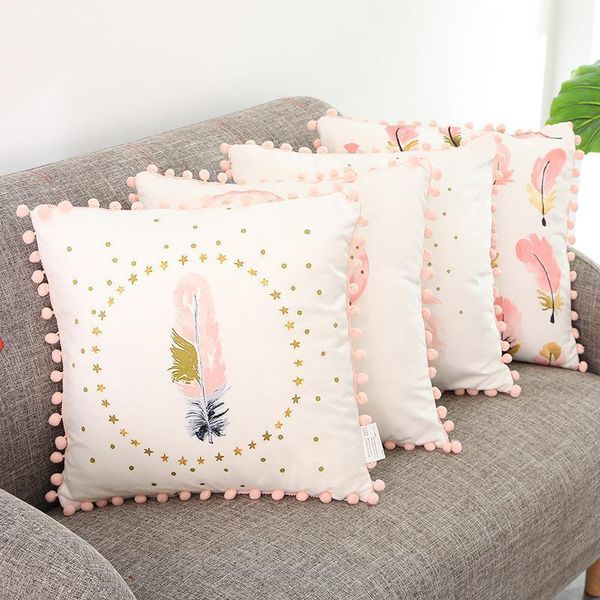 

cushion/decorative pillow fringed side cushion nordic minimalist style flamingo geometric seat cotton invisible zipper detachable easy to cl