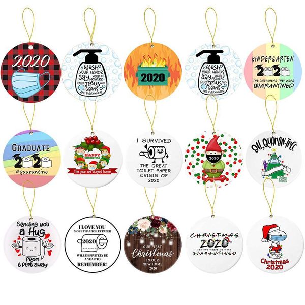 

ornaments wearing a face bandana cover decorate christmas tree cute santa clause decoration dhe2331