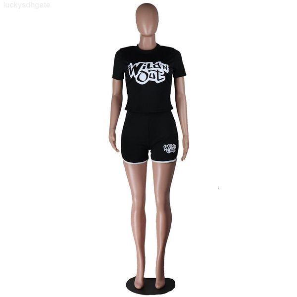 

two womens sportswear short sleeve shorts piece outfits set casual tracksuit jogging sweatshirt tights sport suit klw103, Gray