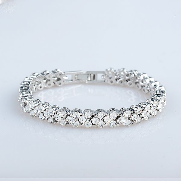 

crystal bracelets rhinestone roman bracelet bangle cuffs full wristbands for women fashion wedding jewelry gift drop ship 162287