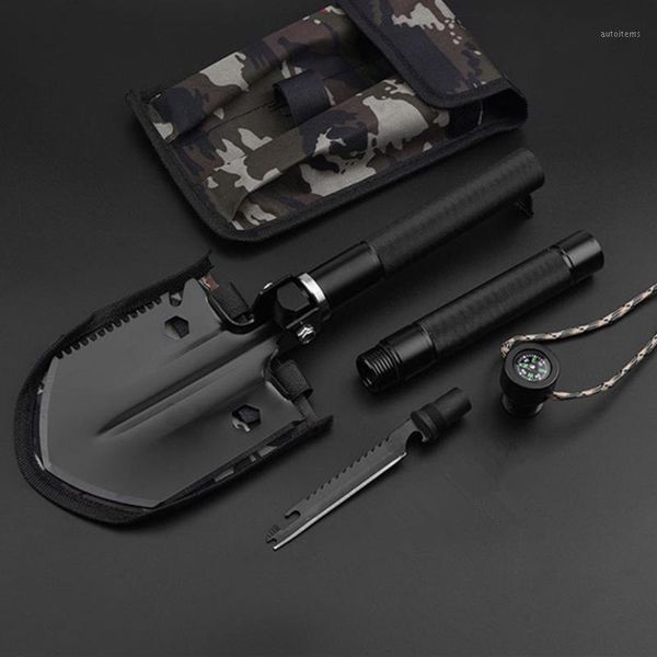 

portable outdoor survival tactical shovel multifunctional professional folding hand tools garden camping equipment army tool1