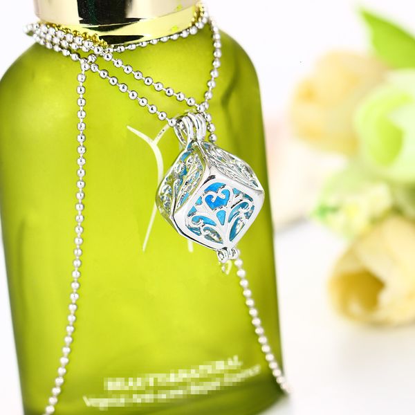 

locket life cube antique wholesale aromatherapy tree fragrance therapy essential oil necklace diffuser jewelry, Silver