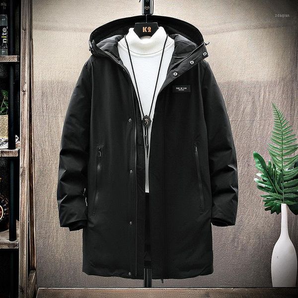 

the new winter 2020 big yards men more coat to keep warm fertilizer increased the hooded long down jacket male money1, Black