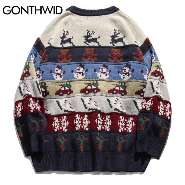 

gonthwid ugly christmas elk snowman xmas santa jumpers sweaters harajuku casual pullover crewneck sweater 2020 men fashion jlloib, White;black
