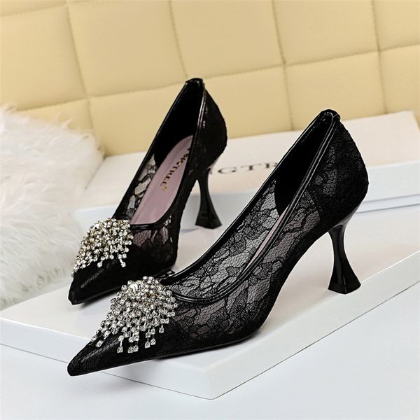 

autumn 2020 new luxury designer female crystal short kitty jumps comfortable bombs 2jic, Black