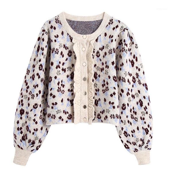 

katara fashion jacquard single breasted sweaters women elegant casual o neck sweater women loose long sleeve sweaters ladies1, White