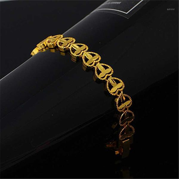 

fashion classic golden bracelet temperament female models wild love clover golden bracelet jewelry chain1, Golden;silver