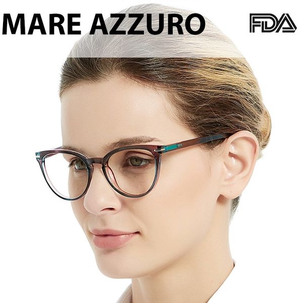 

mare azzuro reading glasses women cat eyes presbyopic glass gradient transparent eyewear frame 0 +1 +1.5 +2.0 to +4.0 sr8100-jw t200428, Silver