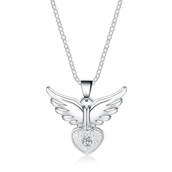 

wholesale silver color for women wedding noble beautiful fashion elegant charm pretty angel wings necklace jewelry jshn905 h sqcopa