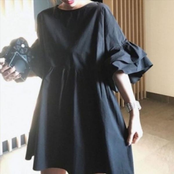 

корейские черные женщины рябить рукав блузки топов 2020 janpan стиля сыпучих высокой талии женских рубашек femme топы блузки, White