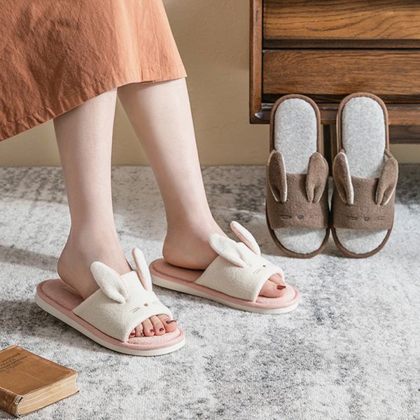 

cute house women slippers soft fabric cotton bedroom ladies flat shoes pink girls slides non-slip slippers, Black