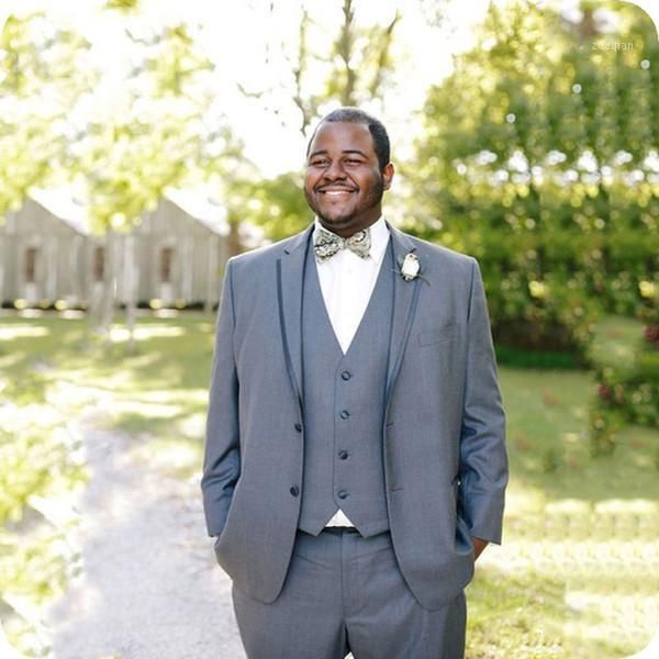 

men's suits & blazers 2021 grey mens wedding custom made prom party groom tuxedos 3 piece set slim fit business male suit (blazer+vest+, White;black