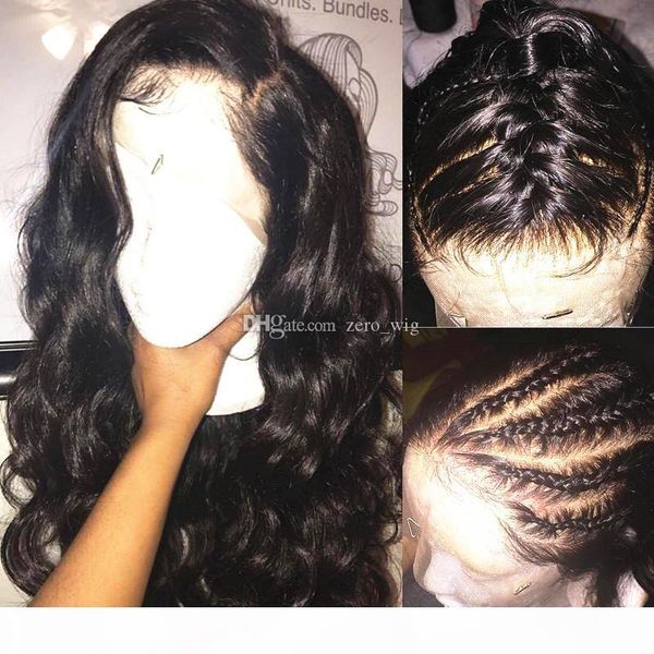 

brazilian human hair silk base lace wigs for black women body wave silk full lace wigs & lace front wigs glueless 130 density, Black;brown