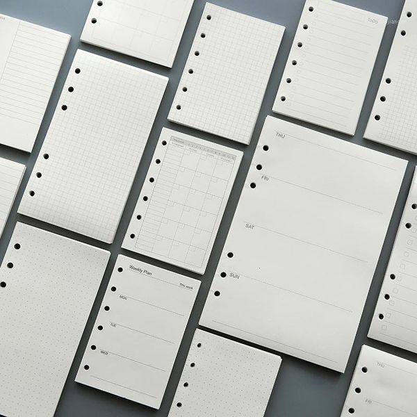 

45 sheets 100g diy spiral notebook paper refills a5 a6 weekly monthly journal papers plaid check blank dots lined1, Purple;pink