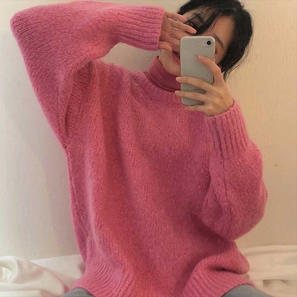 

women's sweaters sweater south korea soft candy color underlay sweater+ crew neck pullover silhouette loose for women, White;black