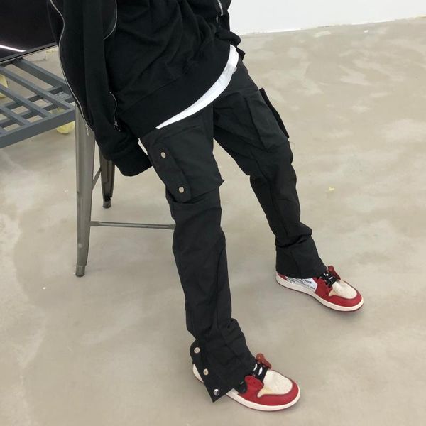 

men's pants 27-46 2021 men women's clothing hair stylist fashion side zipper button versatile casual plus size costumes, Black