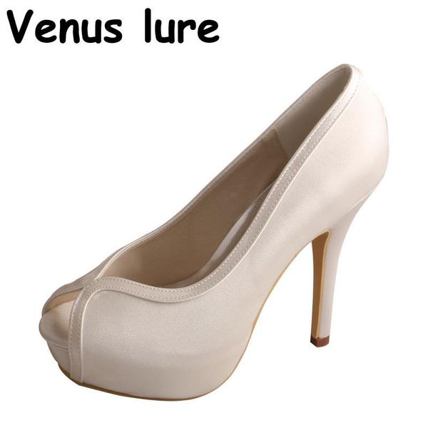 

dress shoes 12cm high heel platform wedding for bride open toe ivory pumps, Black