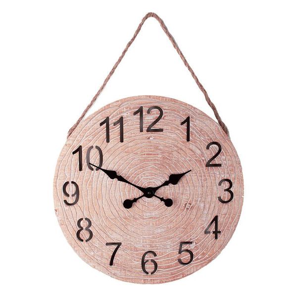 

wall clocks vintage wood clock living room european mute american decorative nostalgic round watches home decor 6w69