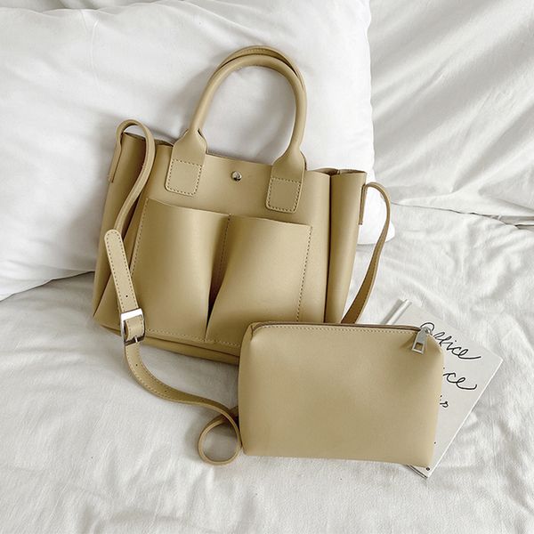 

women portable large-capacity popular new trendy fashion shoulder messenger bucket bag simple pure color casual handbag bags c1223