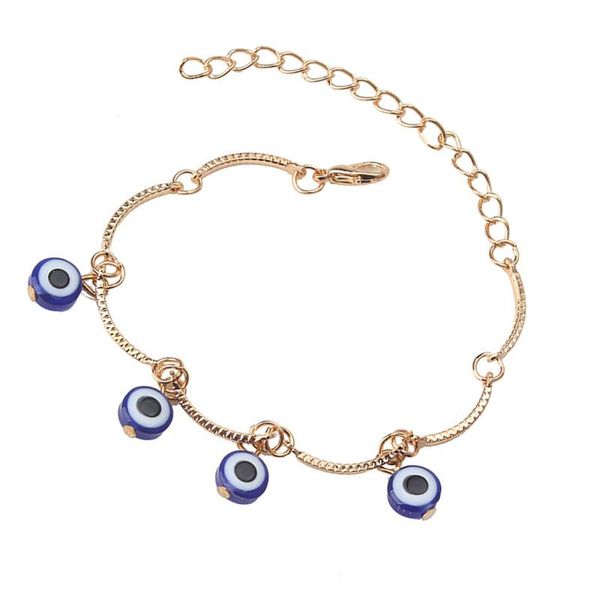 

evil eye 1 pc bad beads tassel bracelet flower link chains bracelet adjustable length fashion jewelry for women girls, Golden;silver