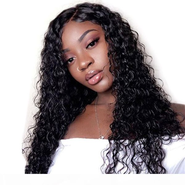 

deep curly wig lace front human hair wigs for women peruvian full lace wigs pre plucked hairline with baby hair, Black;brown