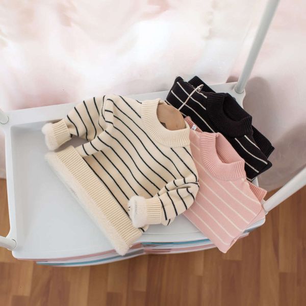 

winter mmtkids 2020 sweater girl's striped plush children's y411, Blue