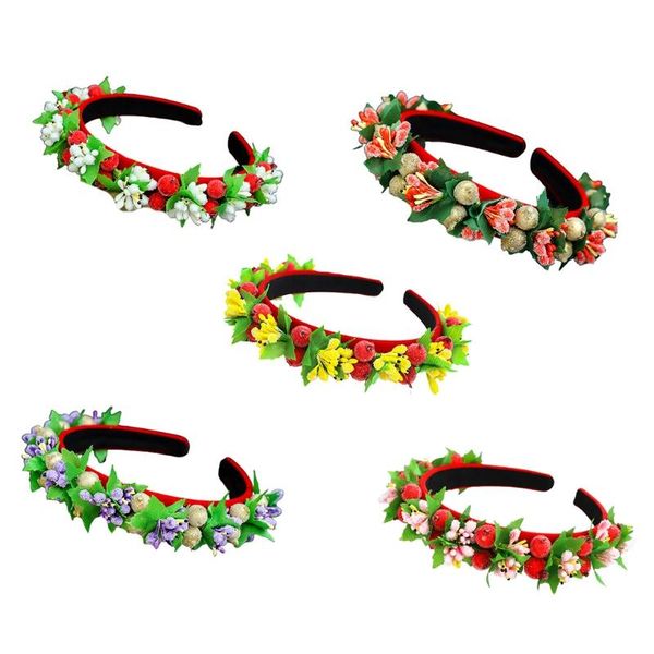 

christmas festival party headband crown handmade floral berries forest hair hoop a2ua