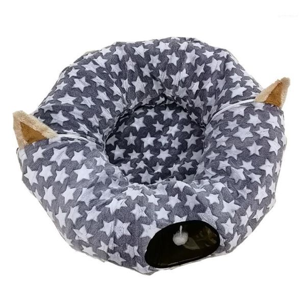 

cat beds & furniture dog tunnel bed with cushion kitten longer crinkle collapsible 3 way tube toy1