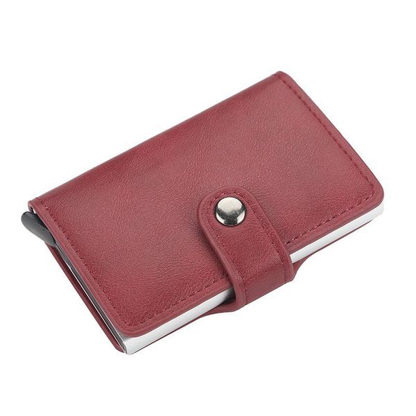 

hbp new rfid anti-magnetic card holders smart wallets men pu leather purse vintage short women purses mini money bag dropshipping red, Brown;gray