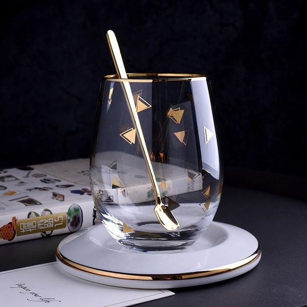 

творческий красочный стеклянный кофе кружка винный коктейль виски стекла чашки чая и блюдца устанавливает прозрачные очки стаканы тумблер ча