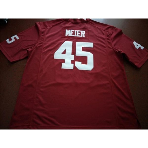 

3740 oklahoma sooners carson meier #45 real full embroidery college jersey size s-4xl or custom any name or number jersey, Black