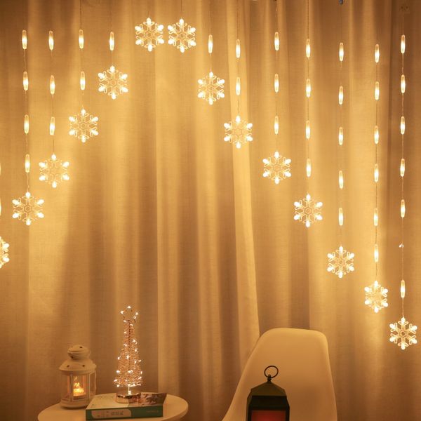 

curtain light 152l inverted v snowflake small icicle star string light christmas decorations family led party wedding fairy lights