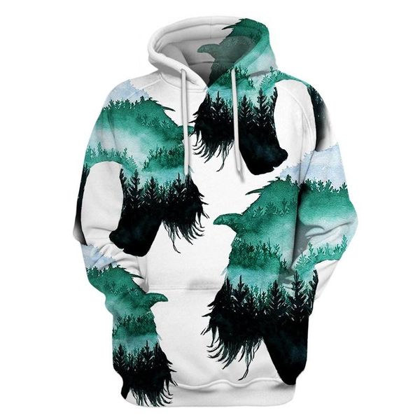 

men's hoodies & sweatshirts cloudstyle s men 3d animal horse harajuku casual short sleeve plus size, Black