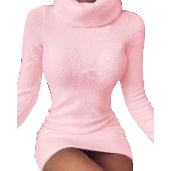 

party women long sweater streetwear shopping knitted turtleneck autumn winter mini bodycon warm jumper fashion solid1, White;black