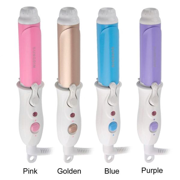 

hair straighteners mini portable electric curler wave styling tools tongs professional curling iron care rizador de pelo, Black