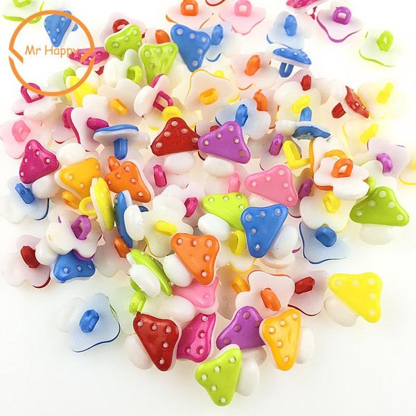 

100pcs 10mm mushroom mixed colors resin buttons for sewing or scrapbooking garment accessories 100pcs 10mm bbybon