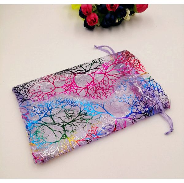

50pcs violet coral organza bag drawstring pouch bag organizer jewelry box gift for wed christmas jewelry display packaging bags f wmtxja