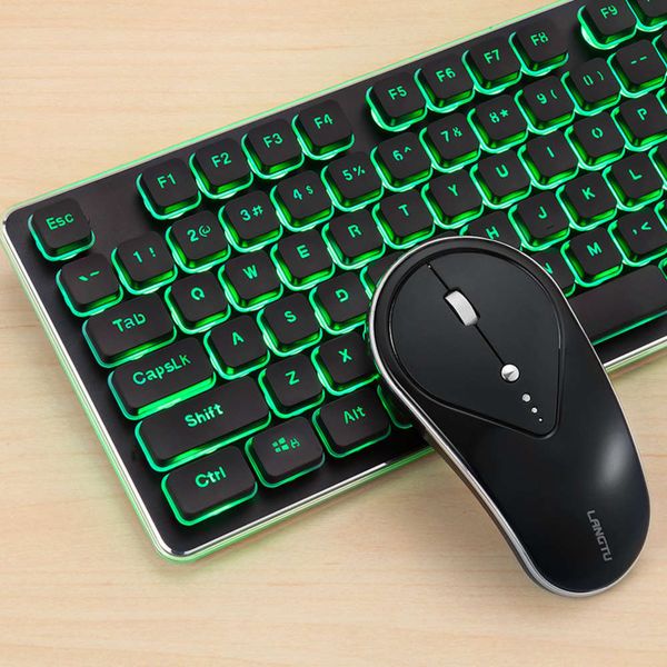 

wirels game office home quiet real mechanical hand keyboard and mouse set